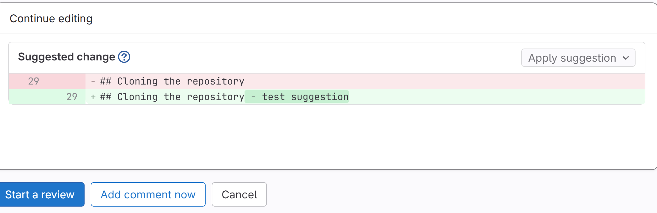 Displaying an Inline Suggestion