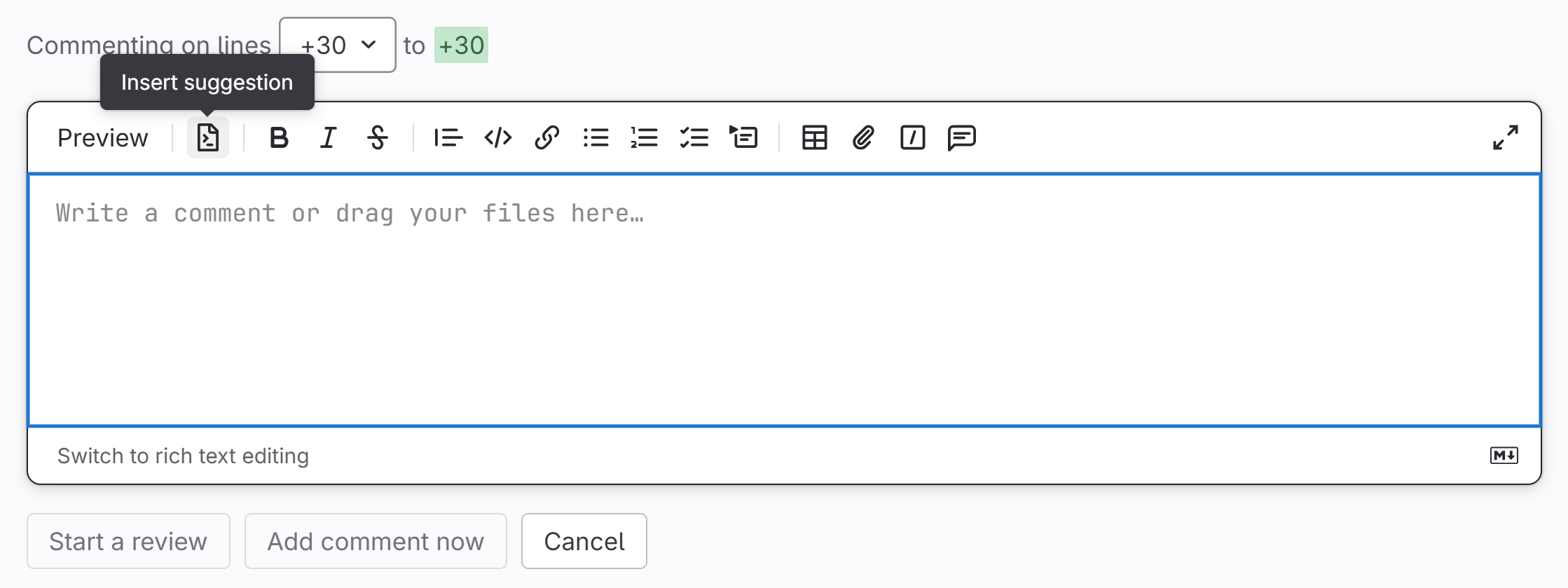 Adding an Inline Suggestion