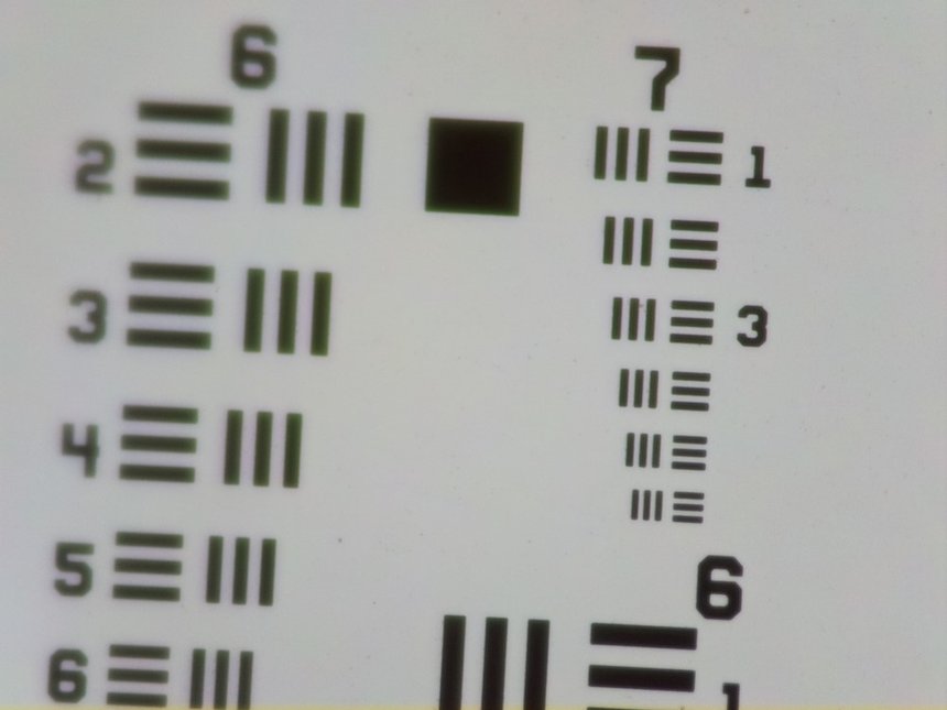 Micrograph of a resolution test target