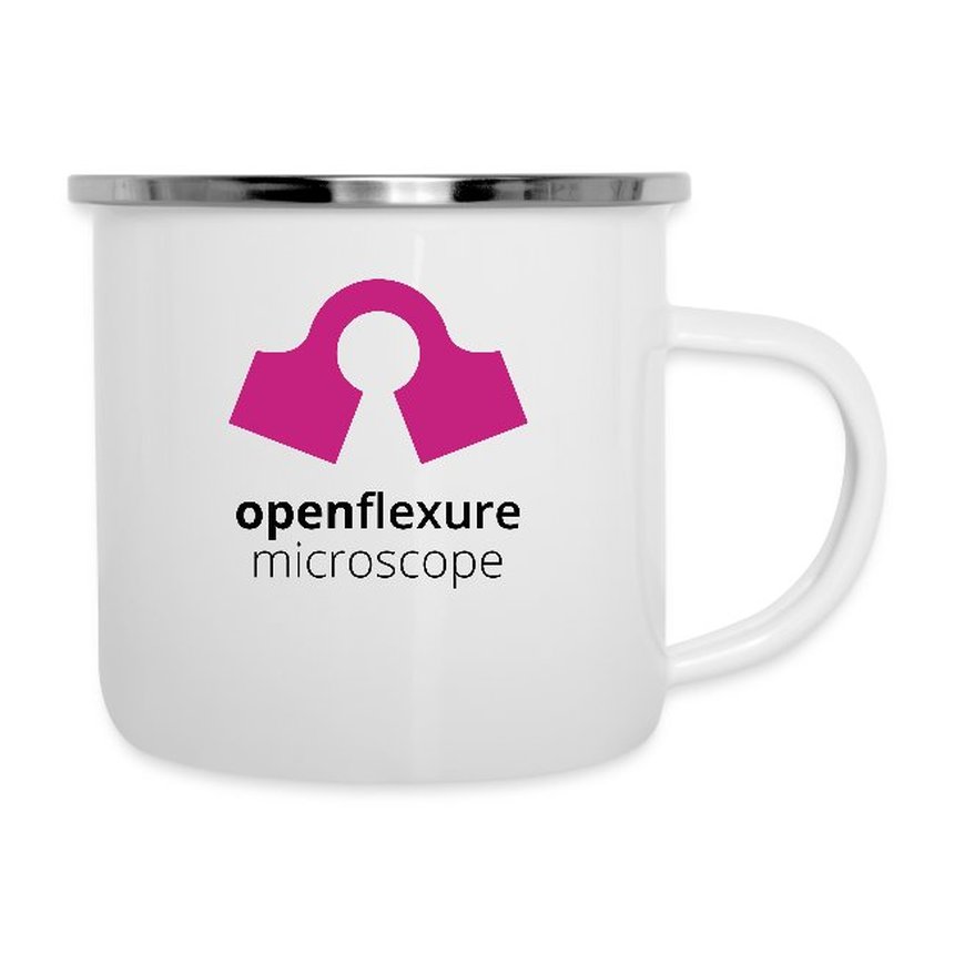 An OpenFlexure branded camping mug