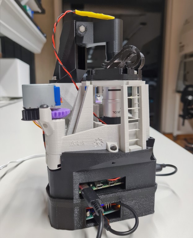 The OpenFlexure Microscope in use in the Cavendish laboratory.